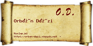Orbán Dézi névjegykártya