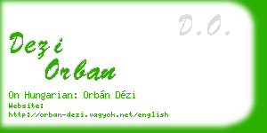 dezi orban business card